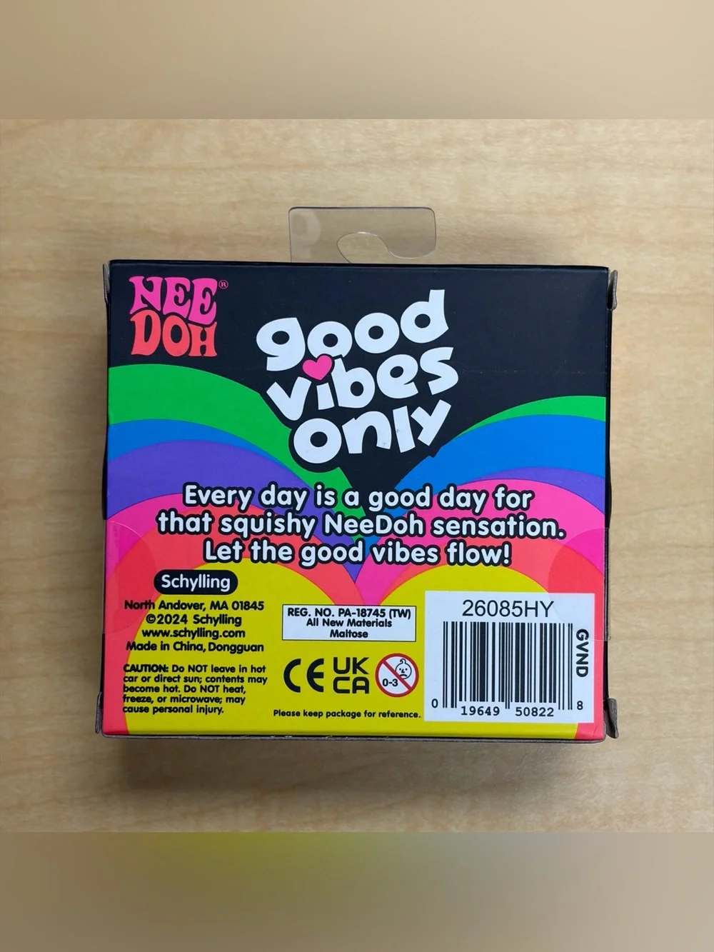 Nee Doh Good Vibes Only Pink Glitter Heart 